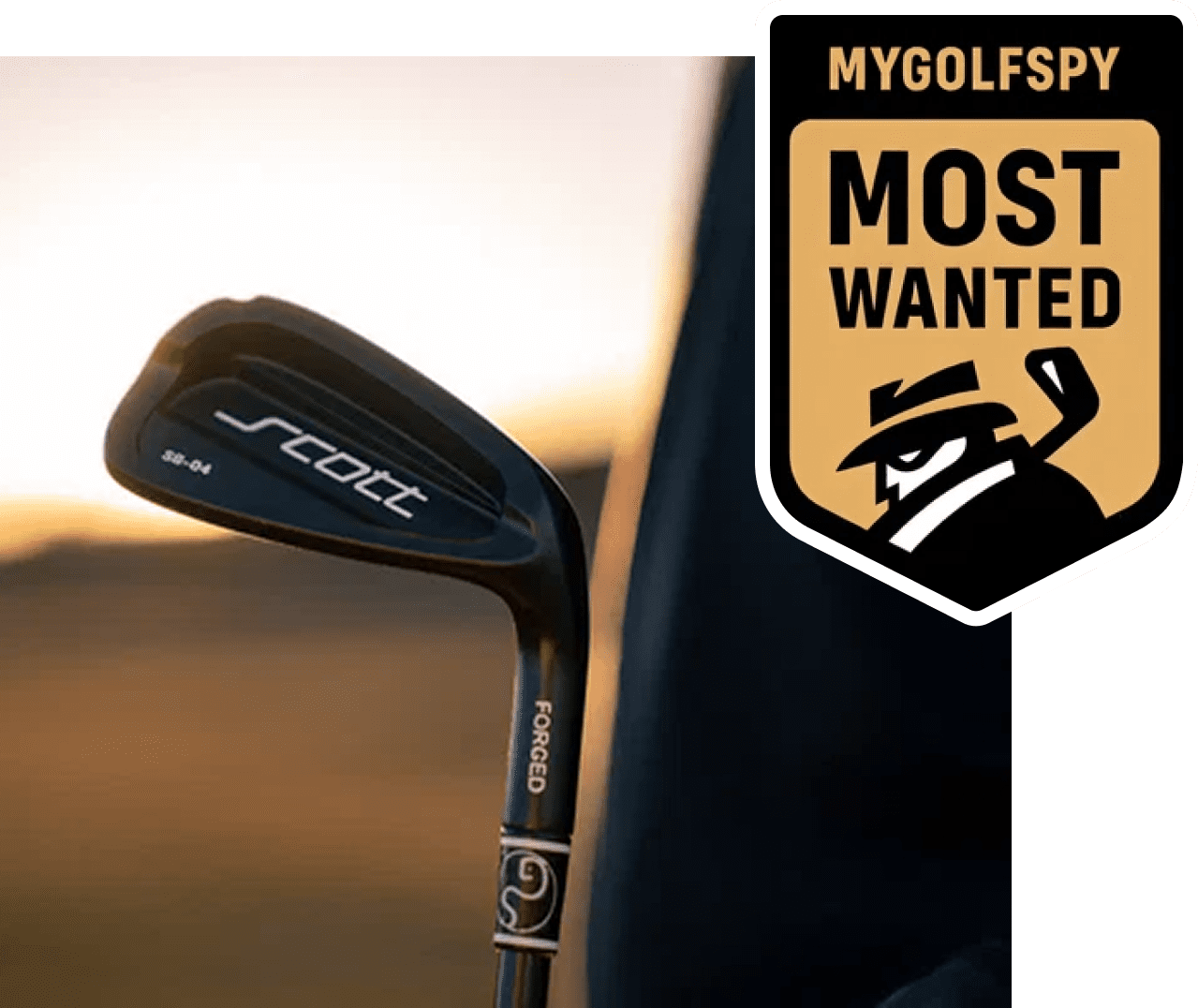 Black forged golf club close-up