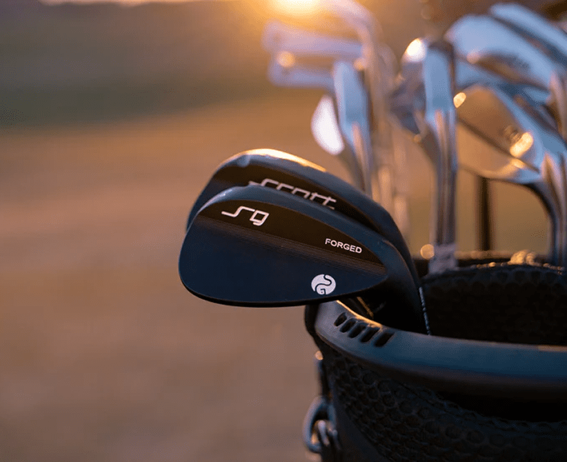 Close-up of golf clubs in bag