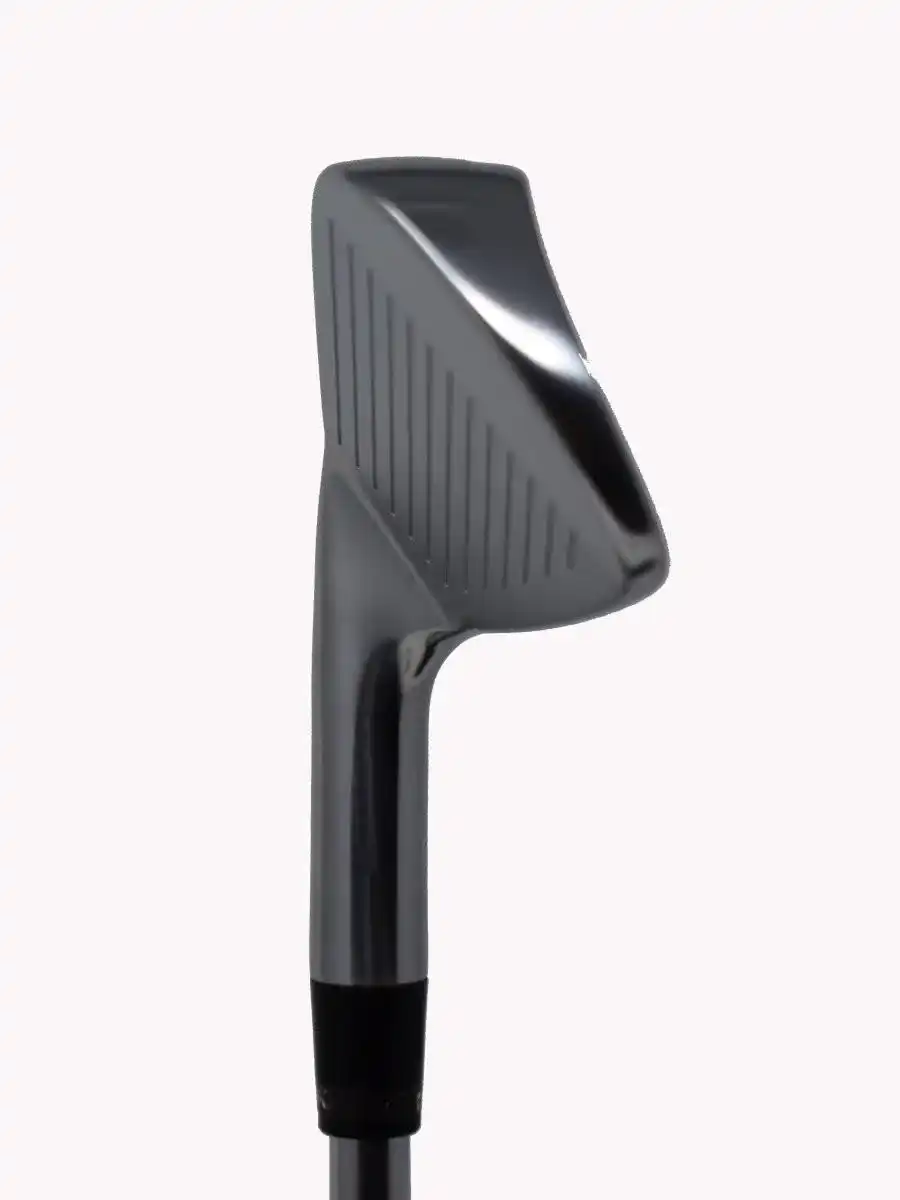 Side view of a golf club iron
