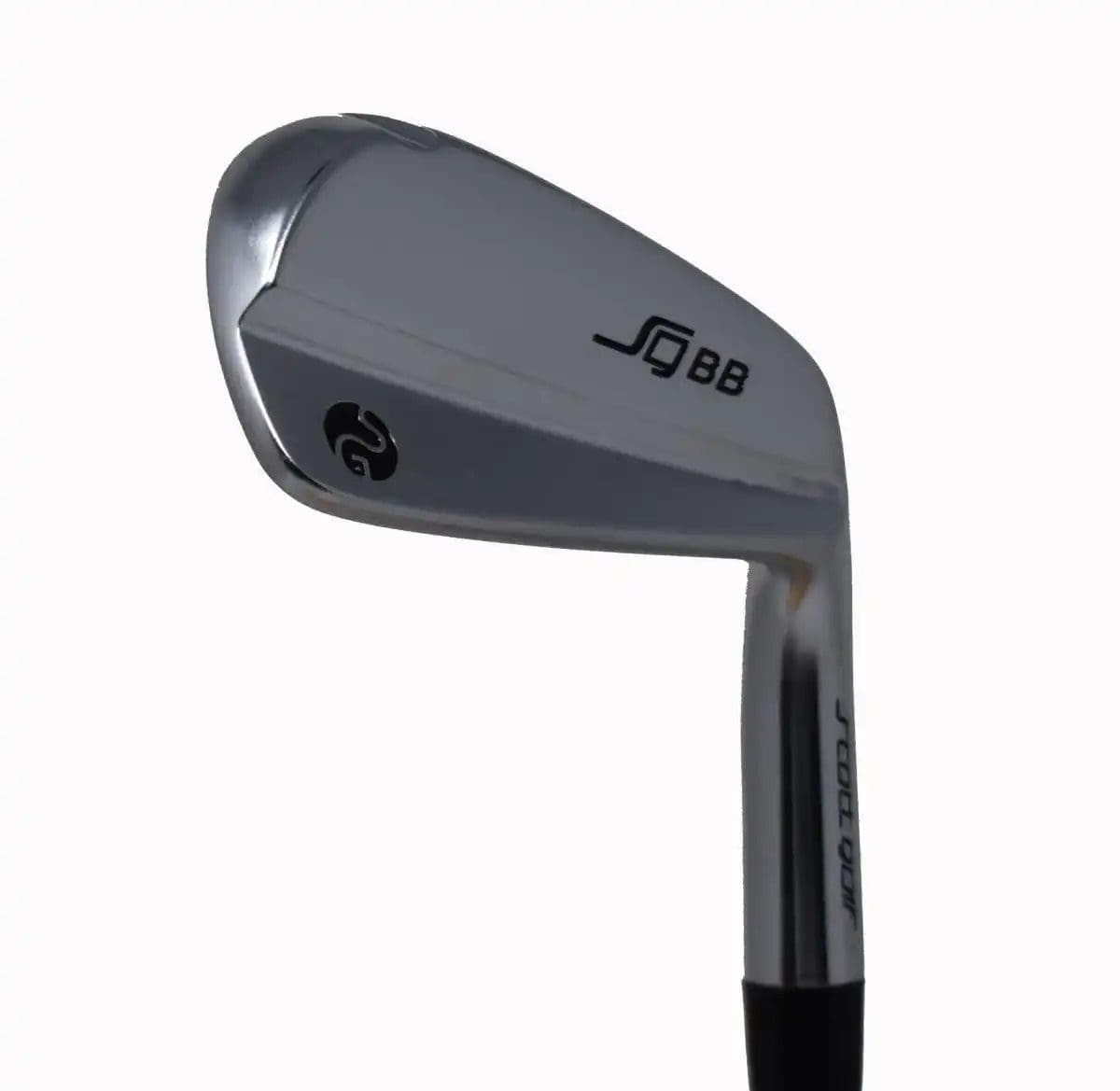 Modern golf iron with logo detail