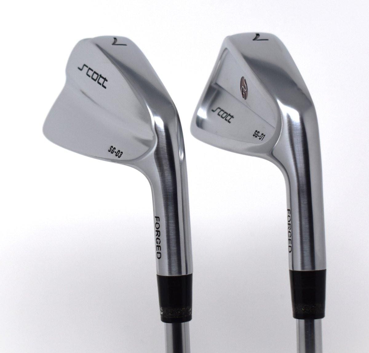 Golf clubs with sleek silver design