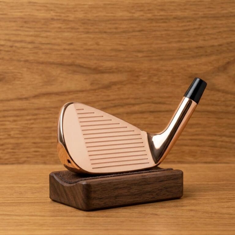 Scott Golf classic build displayed on a wooden golf club rack — DSC 0381 scaled